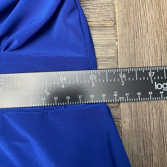 Find Me Plus Romper Dress Royal Blue Short Sleeve V Neck Elegant Size 1X - Picture 10 of 12